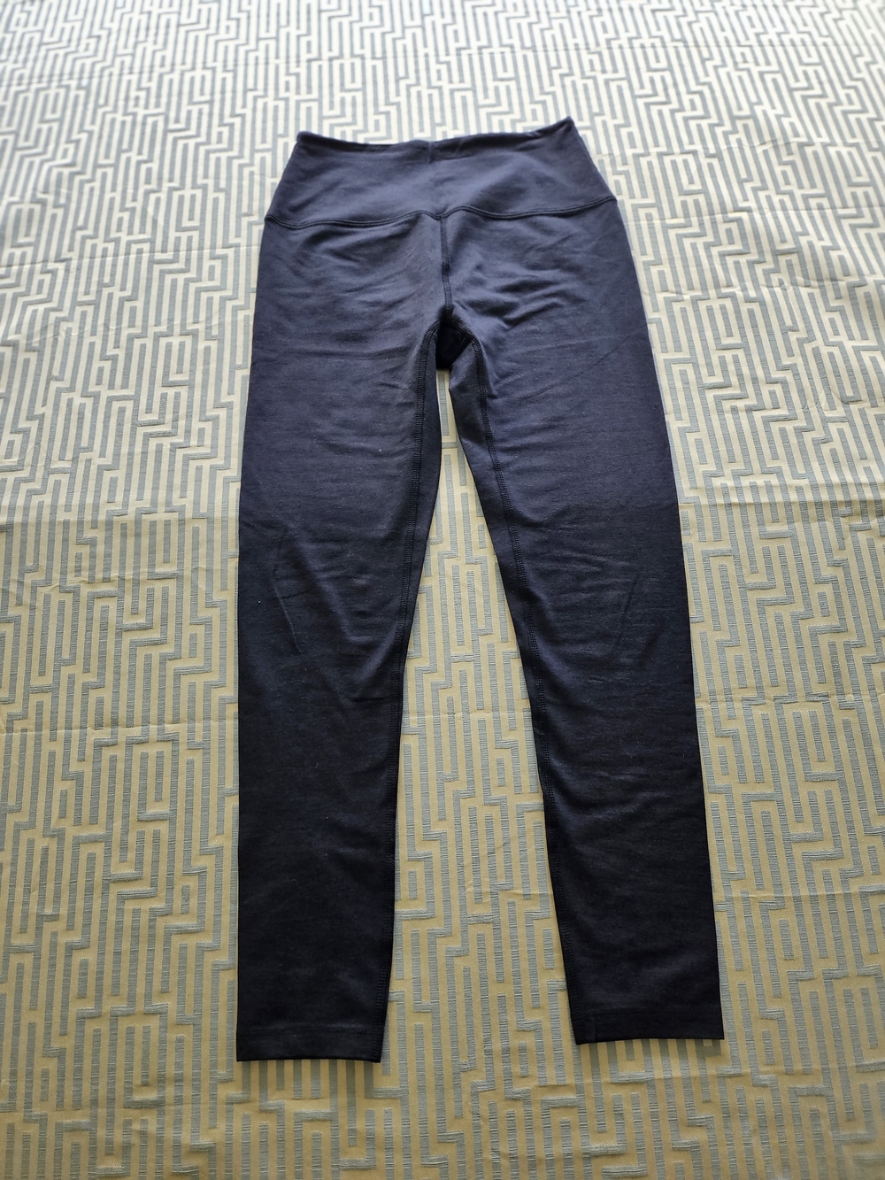 High-Waist Black Leggings with Wide Waistband